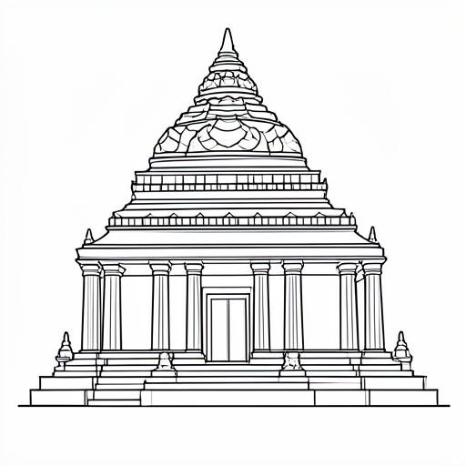 Printable outline of Temple