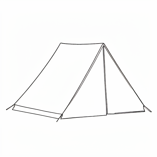 Tent colouring page outline