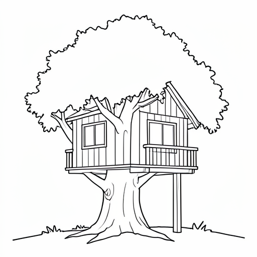 Printable outline of Treehouse