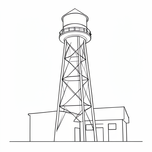Printable outline of Water Tower