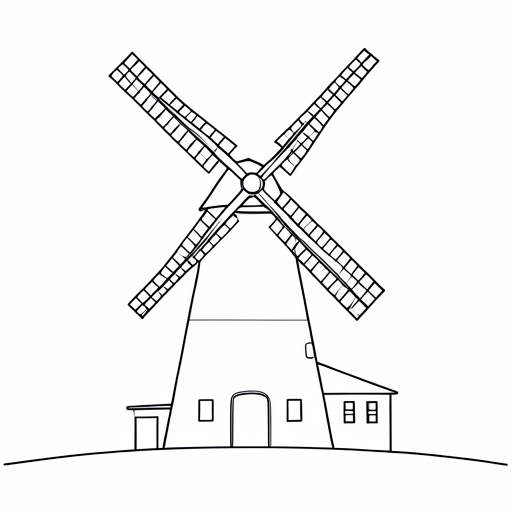 Printable outline of Windmill