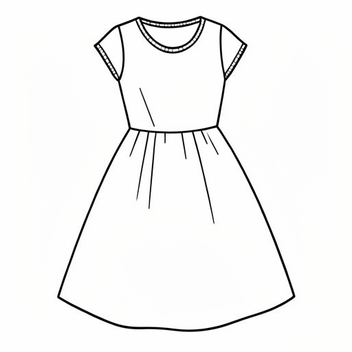 Printable outline of Dress