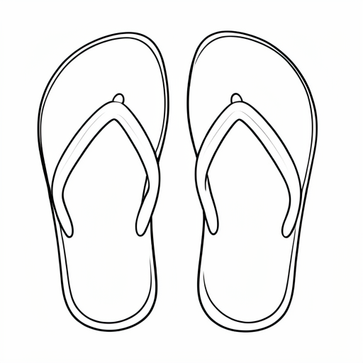 Printable outline of Flip Flops