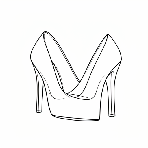 Printable outline of High Heels