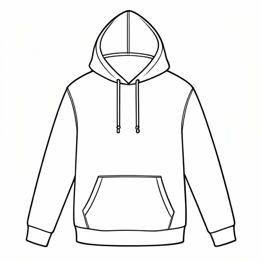 Printable outline of Hoodie