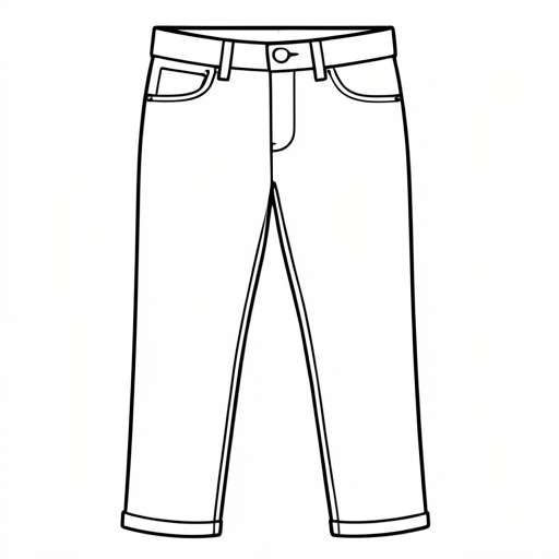 Printable outline of Jeans