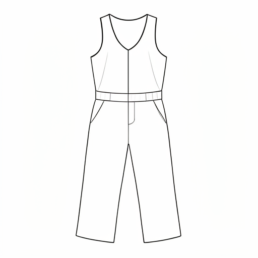 Printable outline of Jumpsuit