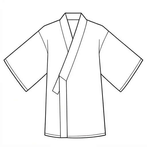 Printable outline of Kimono