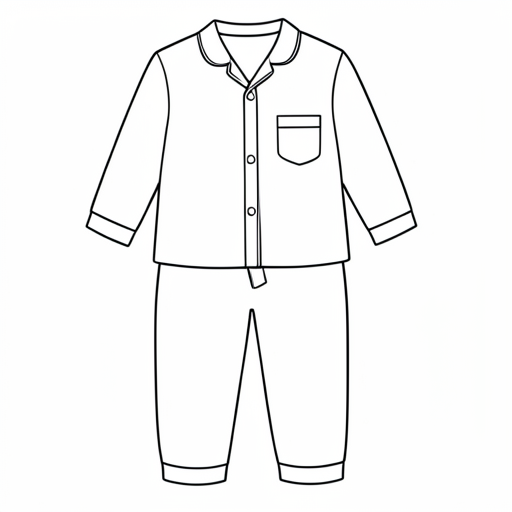 Printable outline of Pajamas