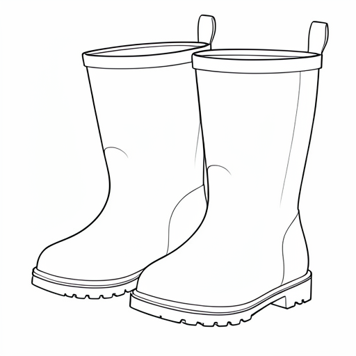 Printable outline of Rain Boots