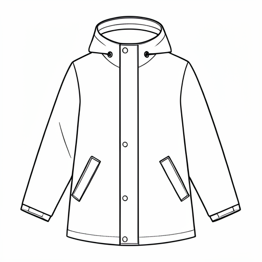 Raincoat colouring page outline