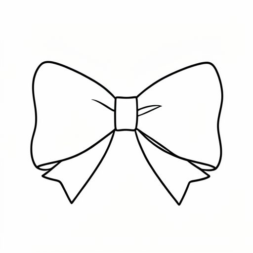 Printable outline of Ribbon Bow