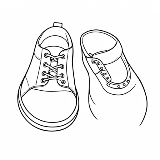 Printable outline of Shoes
