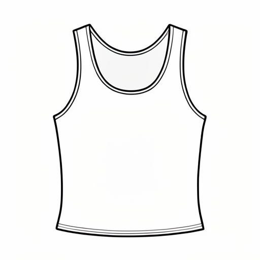 Printable outline of Tank Top