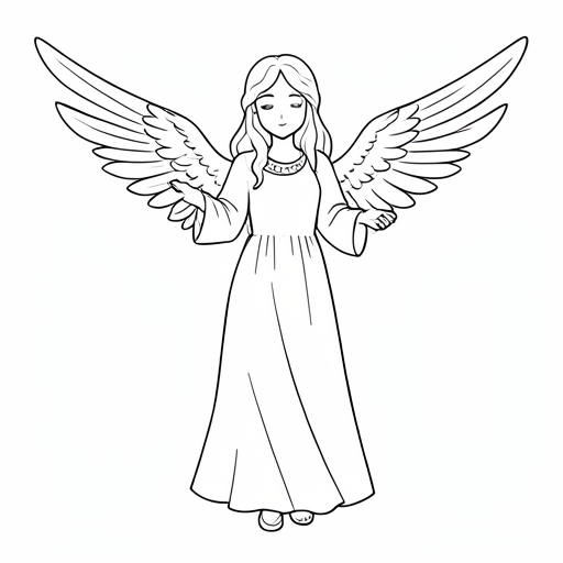Printable outline of Angel