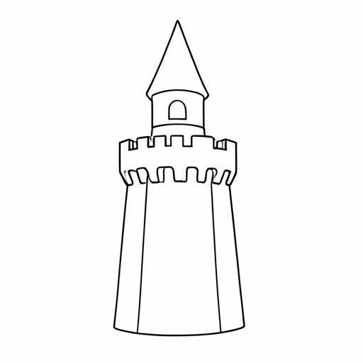 Printable outline of Castle Tower