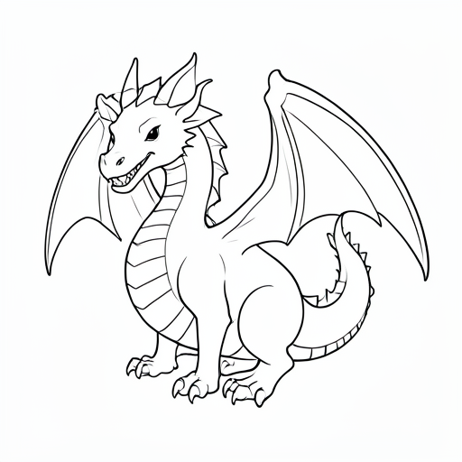 Printable outline of Dragon