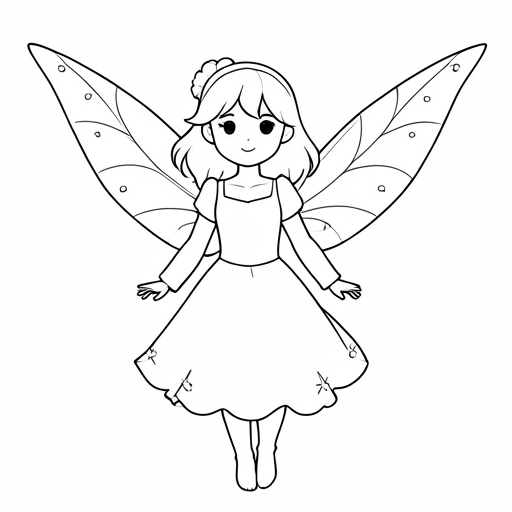 Printable outline of Fairy