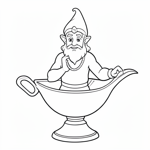 Printable outline of Genie