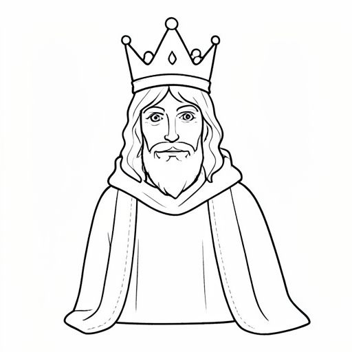 King colouring page outline