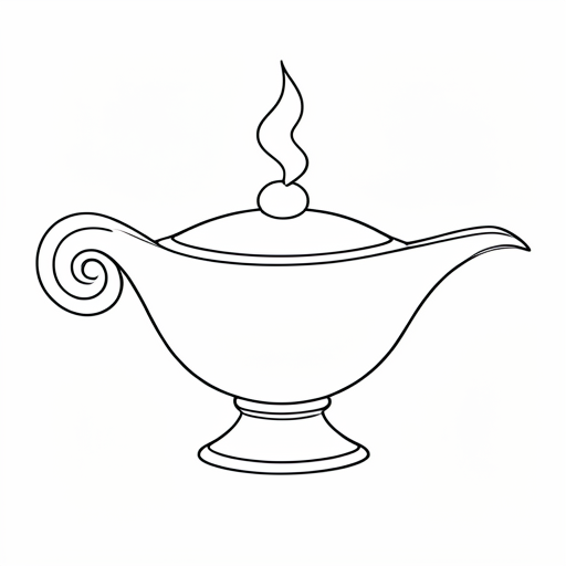 Printable outline of Magic Lamp