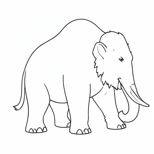 Printable outline of Mammoth