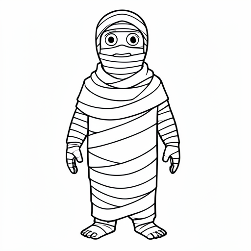 Printable outline of Mummy