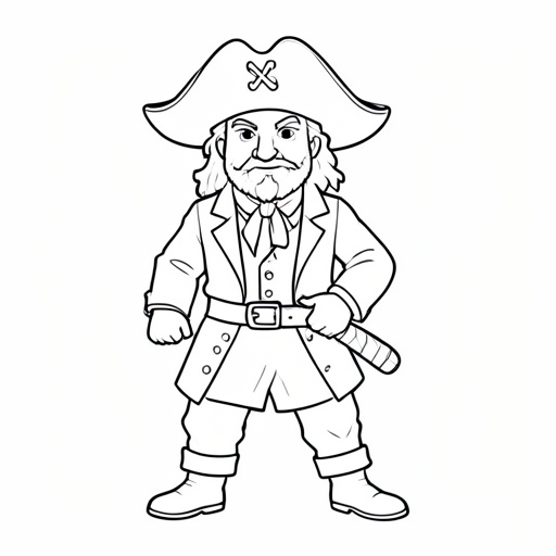 Printable outline of Pirate