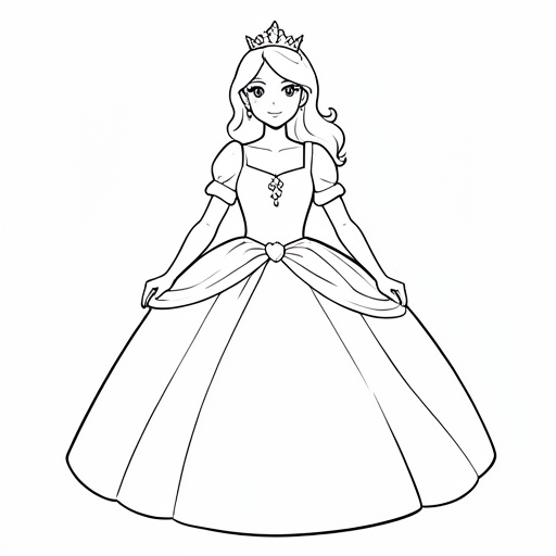 Printable outline of Princess