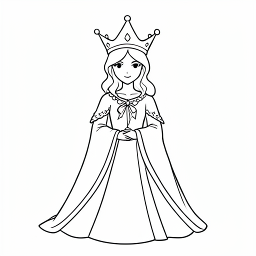 Printable outline of Queen