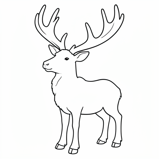 Printable outline of Reindeer