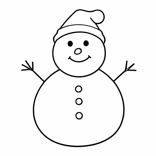 Printable outline of Snowman