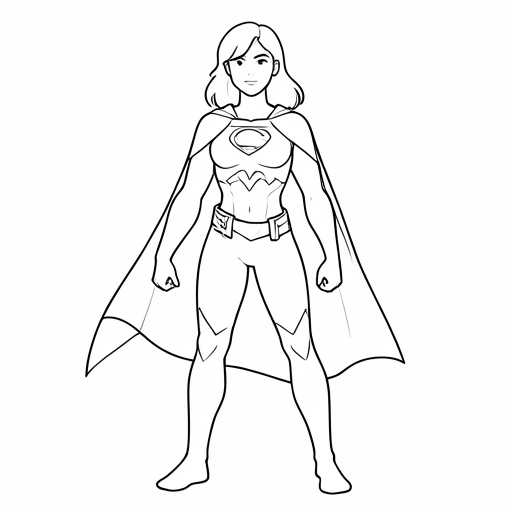 Printable outline of Superhero