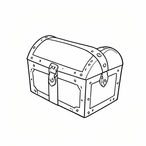 Printable outline of Treasure Chest