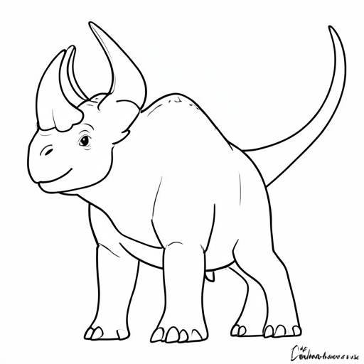 Printable outline of Triceratops