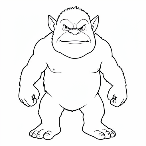 Printable outline of Troll