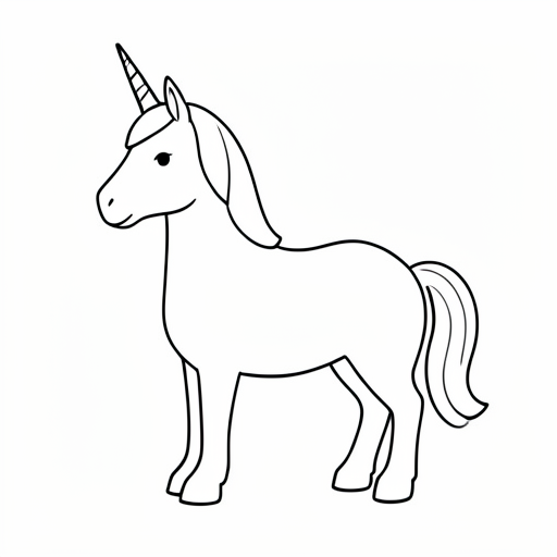 Printable outline of Unicorn