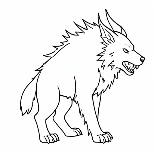 Printable outline of Werewolf