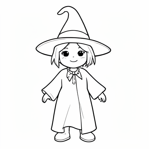 Printable outline of Witch