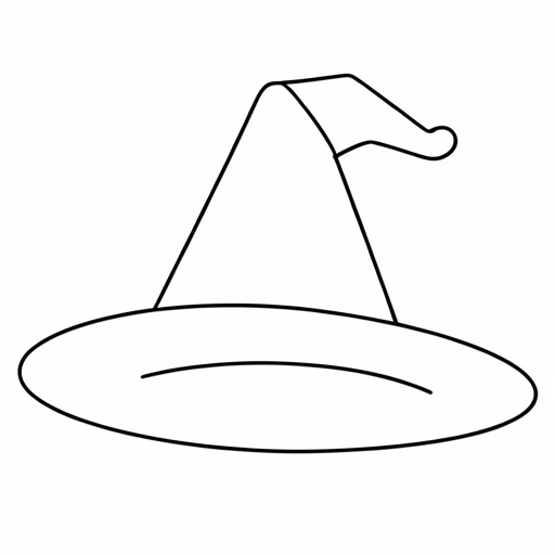 Printable outline of Wizard Hat
