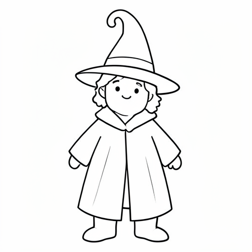 Printable outline of Wizard