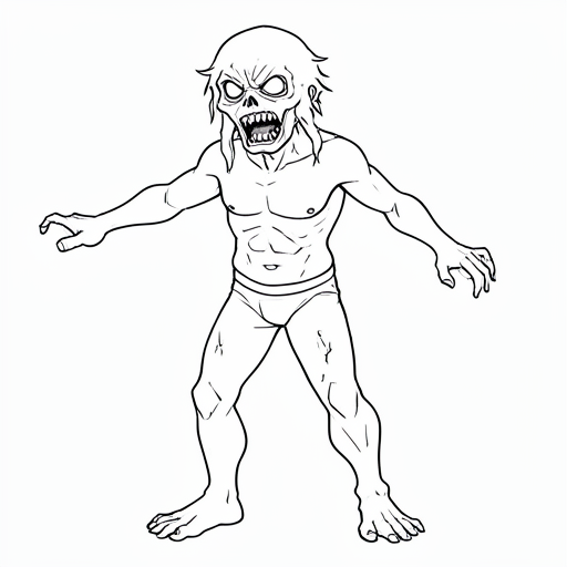 Printable outline of Zombie