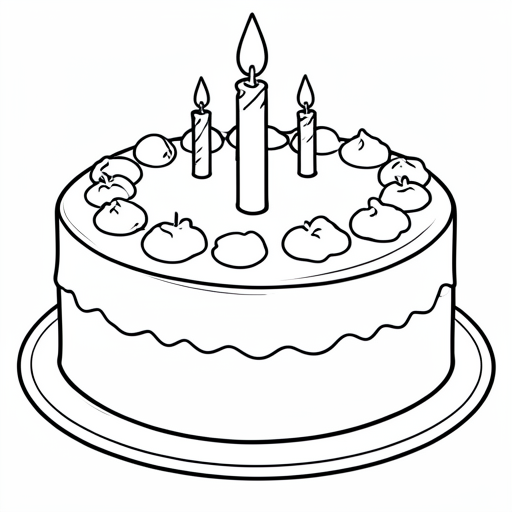 Printable outline of Birthday Cake