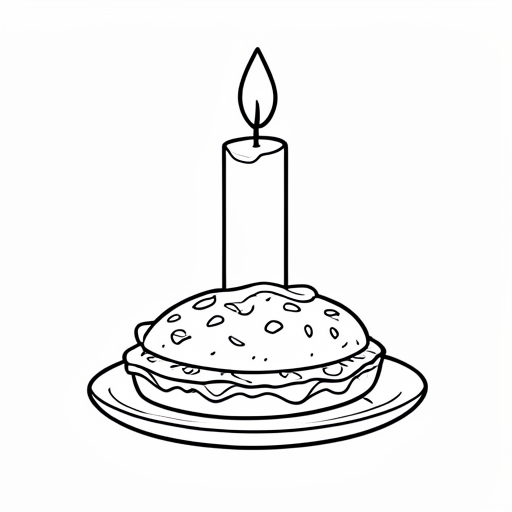 Printable outline of Birthday Candle