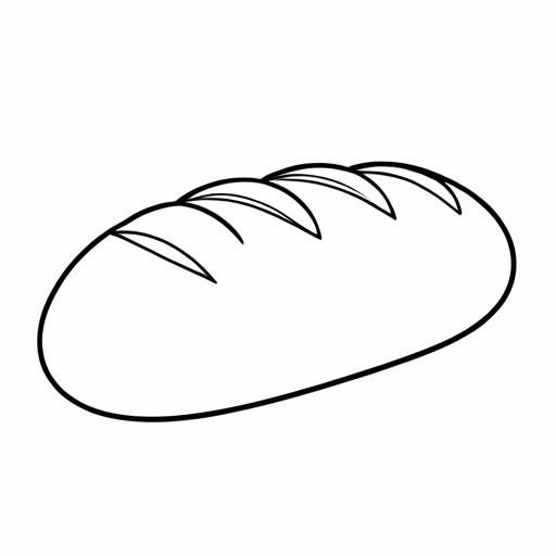 Bread colouring page outline