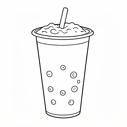 Printable outline of Bubble Tea