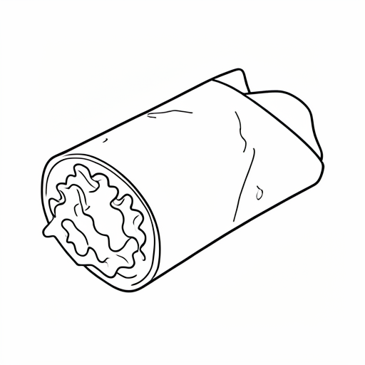 Printable outline of Burrito Wrap