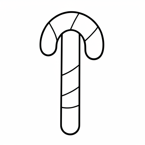 Printable outline of Candy Cane