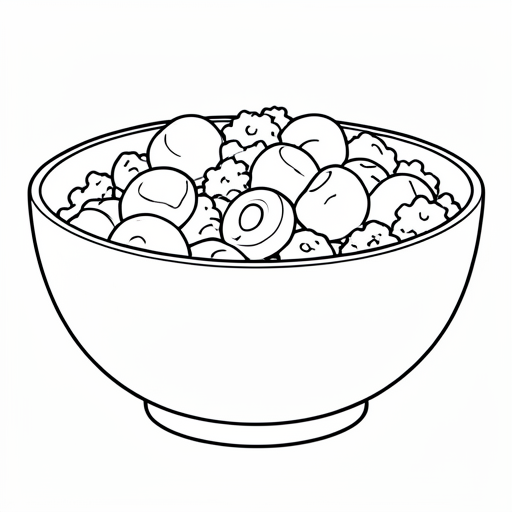 Printable outline of Cereal Bowl