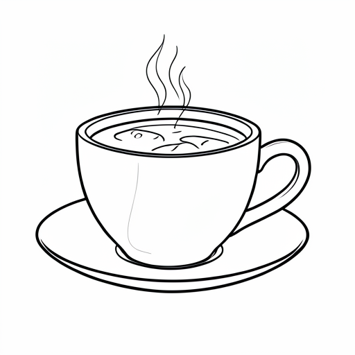 Printable outline of Coffee Cup
